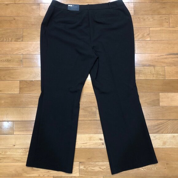 NWT Worthington Curvy Fit Trouser Leg Black Stretch Dress Pants Size 16 - Picture 2 of 6